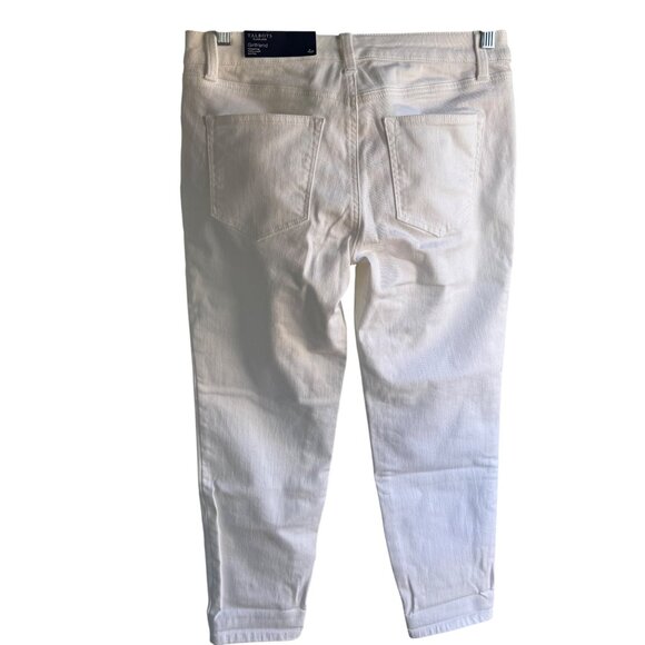 Talbots Flawless White Girlfriend Jeans 4P Ankle Length Mid-Rise Relaxed-Leg $95 - Picture 6 of 10